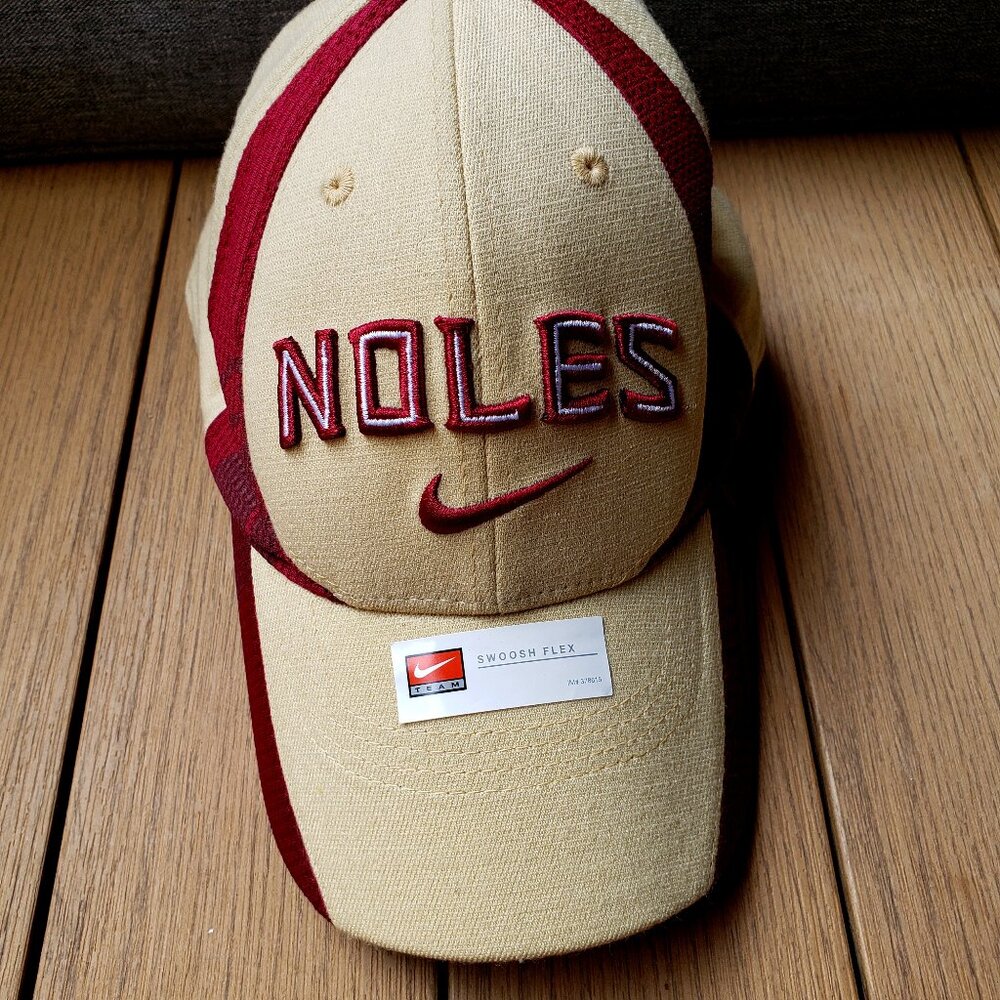 BNWT NIKE Florida State University NOLES authentic logo (OS) win gold tan red